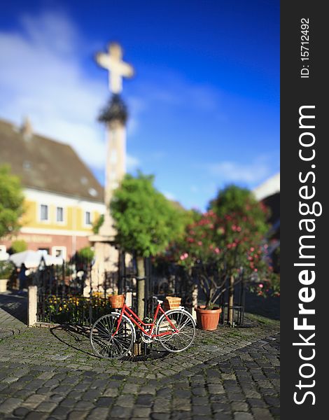 Red Bicycle in the old town square