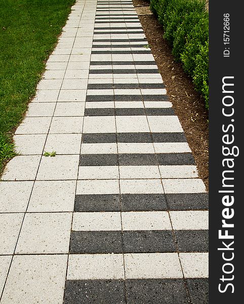 Walkway created to look like a piano keyboard. Walkway created to look like a piano keyboard