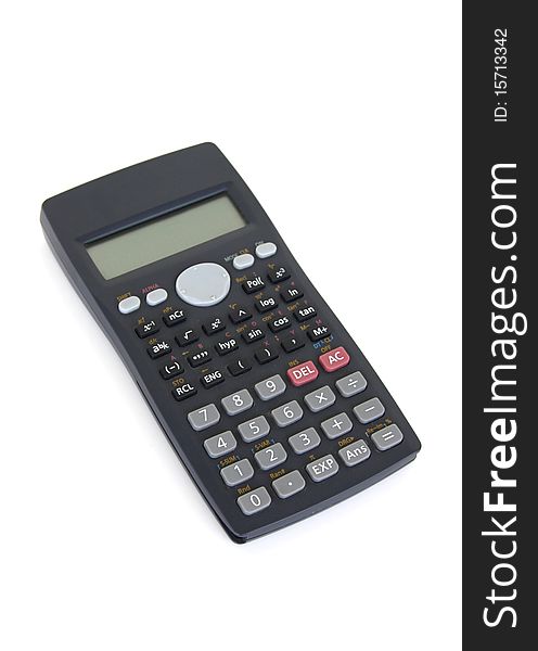 Professional business calculator isolated on white background