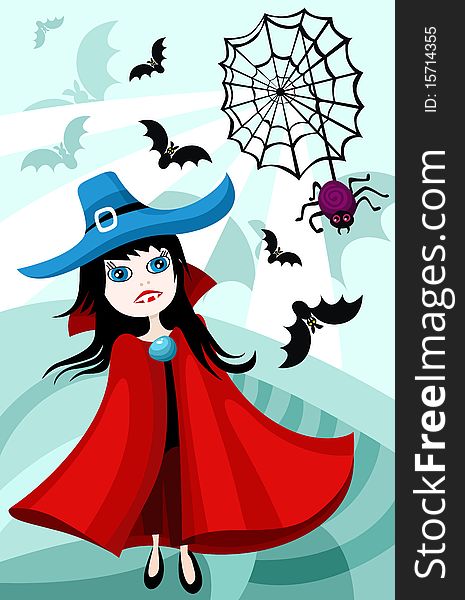 vector illustration of a halloween card