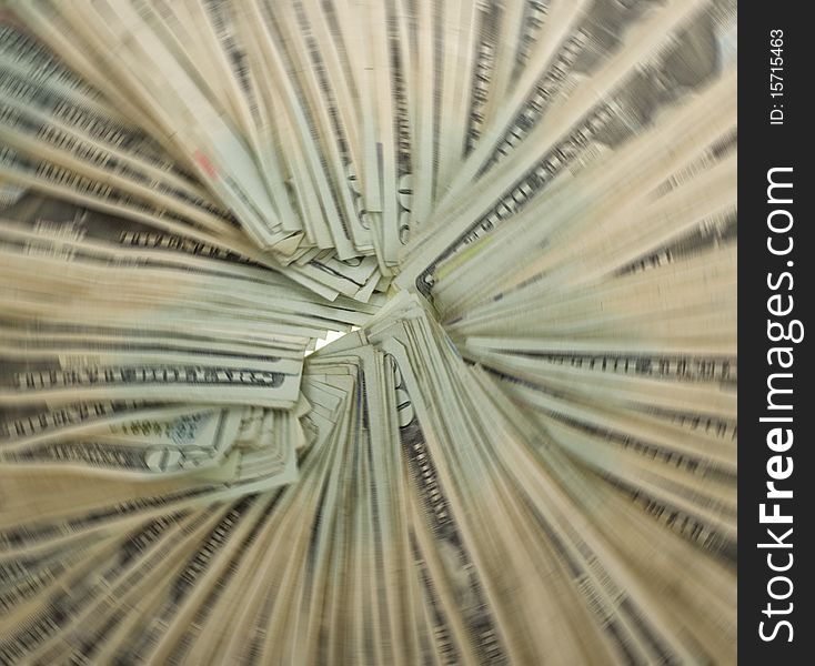 Circle of Money: Twenty Dollar Bills, Radial Blur