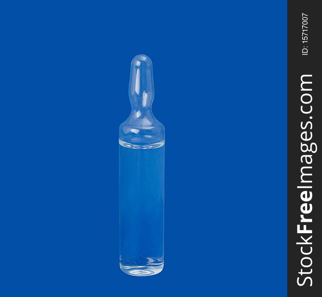 Ampoule on a blue background