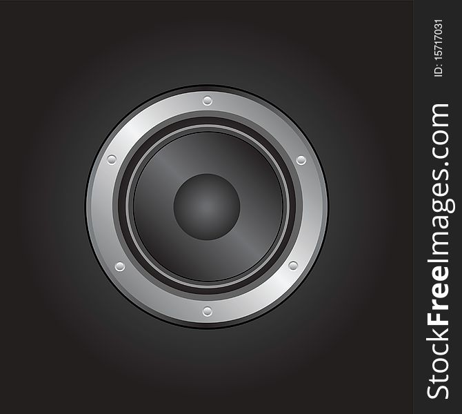 Illustration of a loudspeaker isolated on black