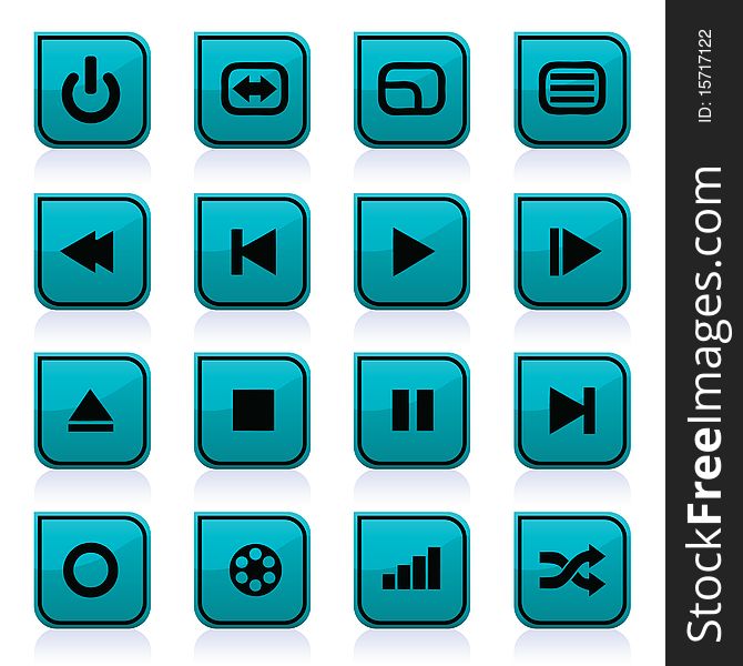 Collection of various media icons