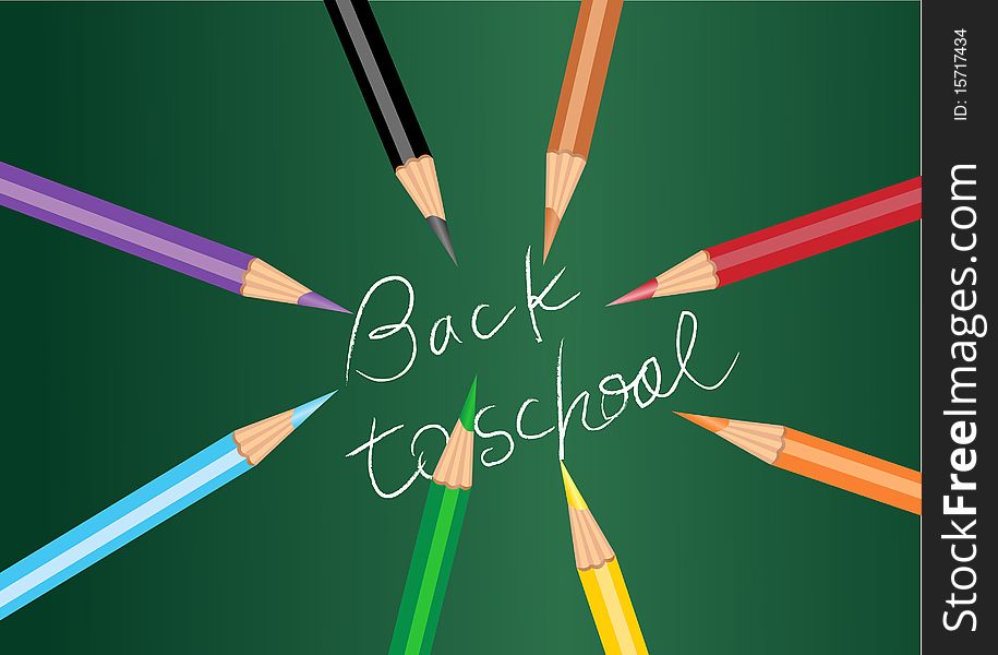 Back to school poster on green background