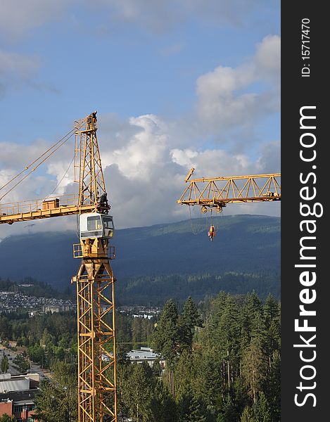 Building a new crane with nature view