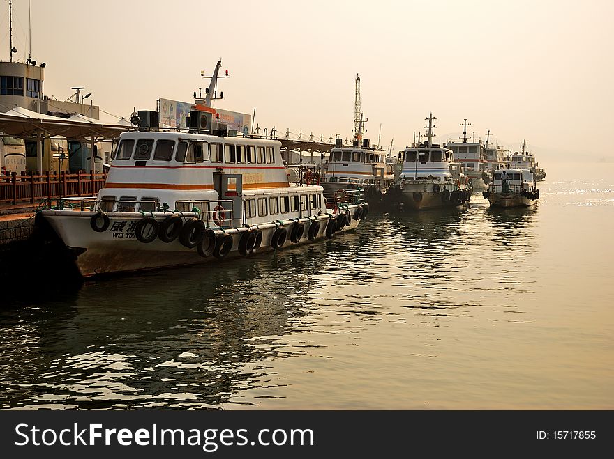 Ships backing to ferry and stopping. Ships backing to ferry and stopping.