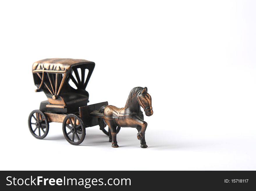 Close up of Toy Carriage with white background