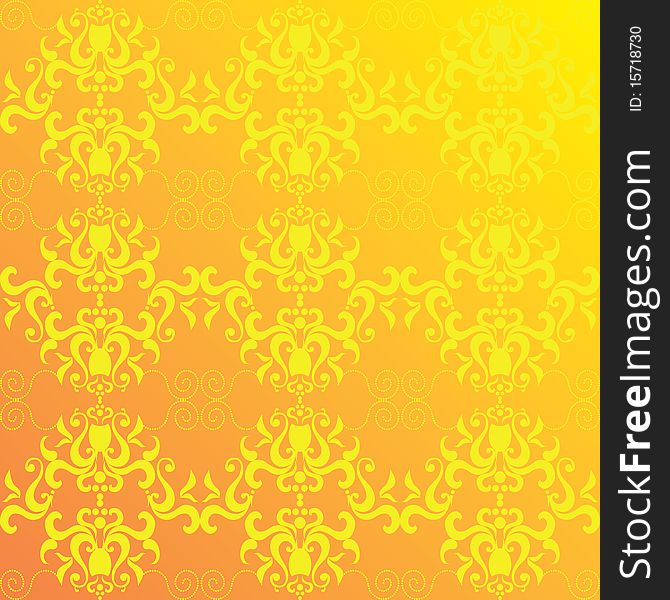 Vector seamless pattern wallpaper with floral ornaments. Vector seamless pattern wallpaper with floral ornaments.