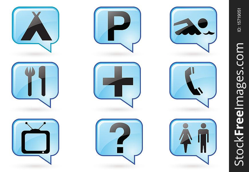 Set of computer icons related to the accommodation business. Set of computer icons related to the accommodation business