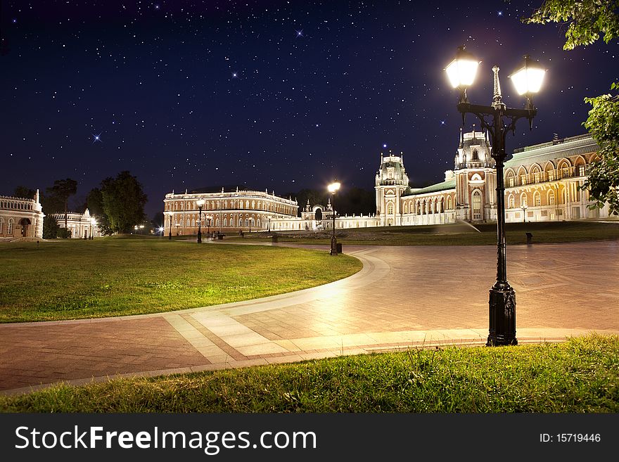 Arch. Museum Tsaritsino in the night. Moscow, Russia. Arch. Museum Tsaritsino in the night. Moscow, Russia.