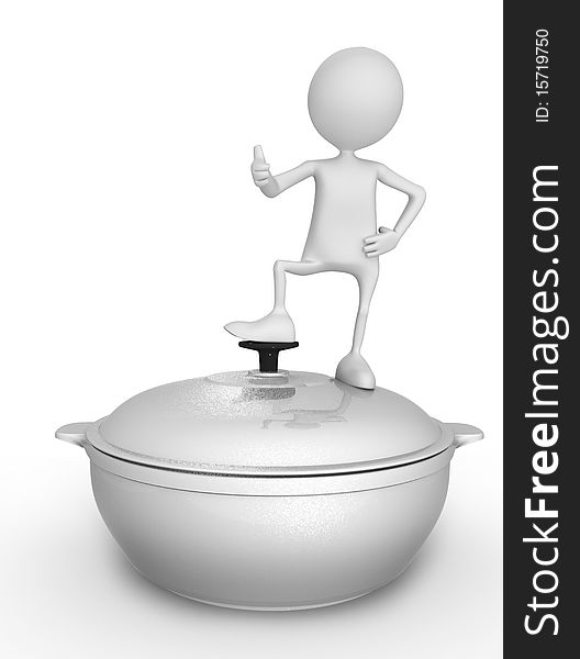 Saucepan And Person