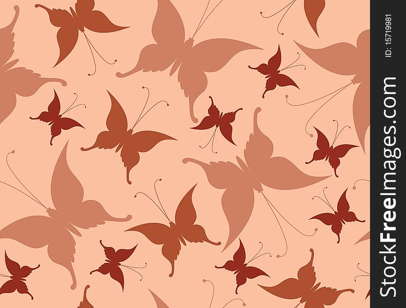 Seamless Background With Retro Butterflies