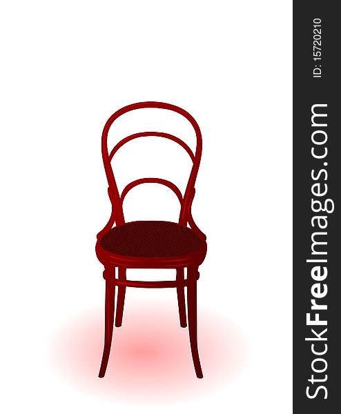 Vector illustration a wooden chair on a white background