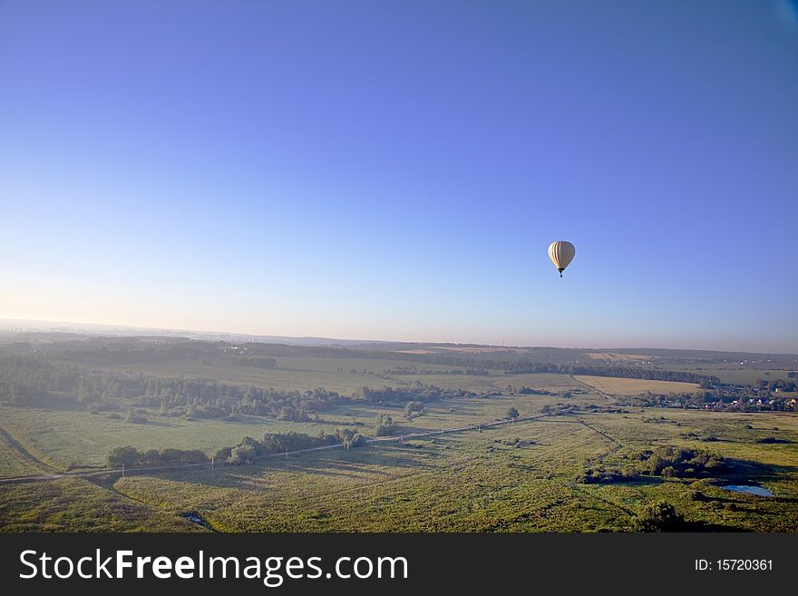 Flying Balloon At Sunrise