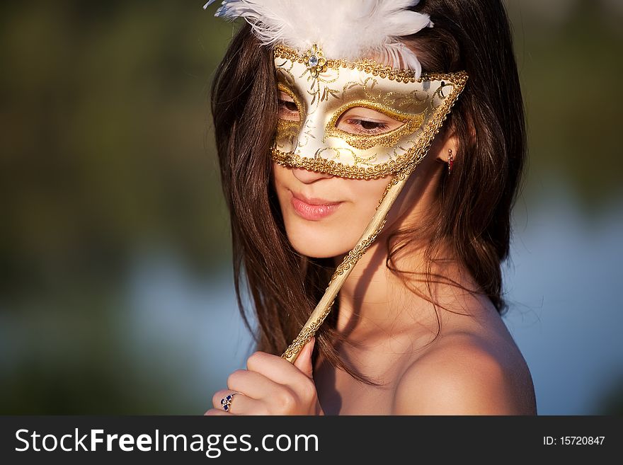 Beautiful Woman In Carnival Mask