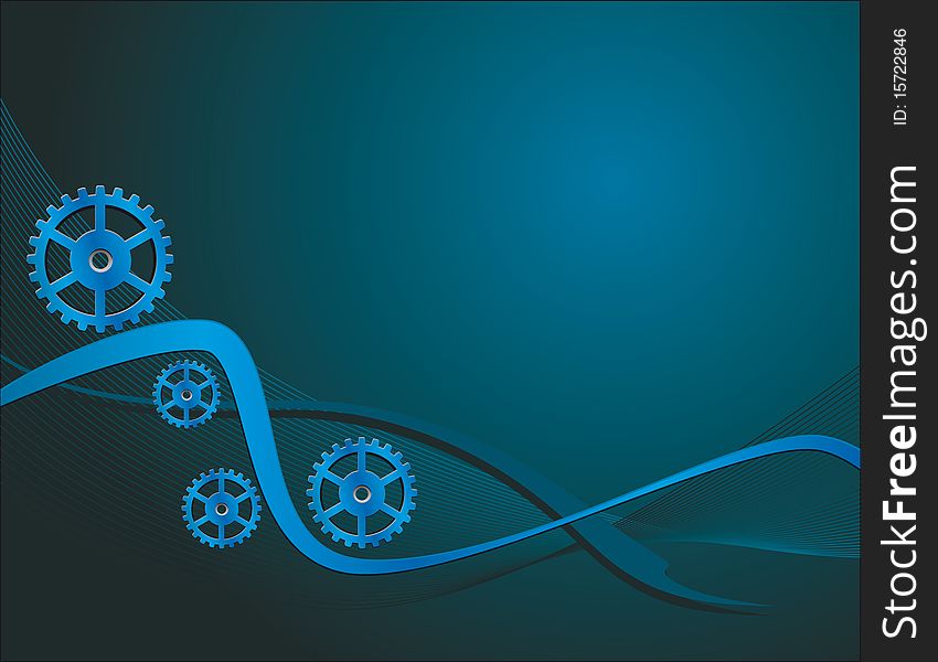 Blue Technology background with gears