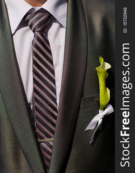 Men jacket detail with tie