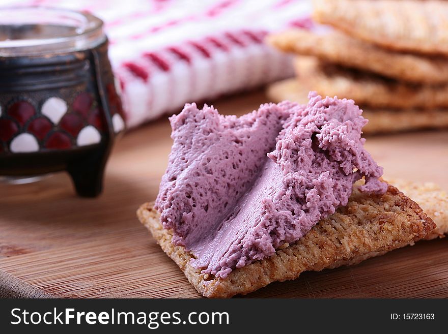 Wheat Crackers With Whipped Cream.