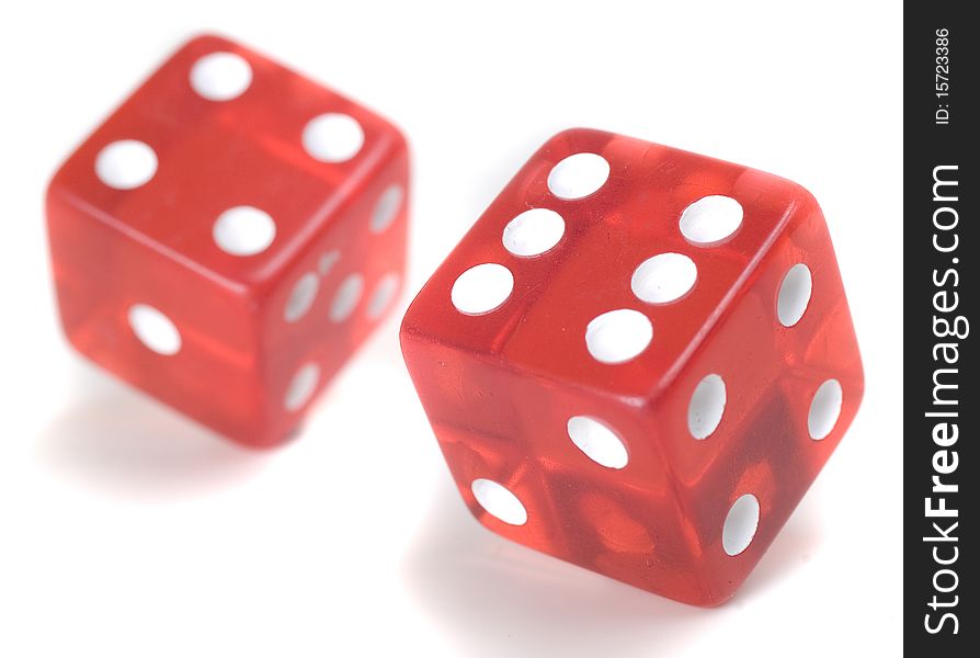 Two dices isolated on white