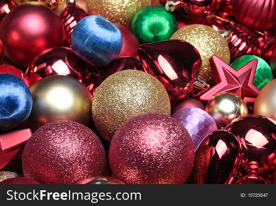 Colorful Christmas decorations mix balls