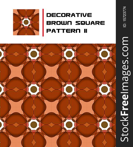 Decorative Brown Square Pattern II
