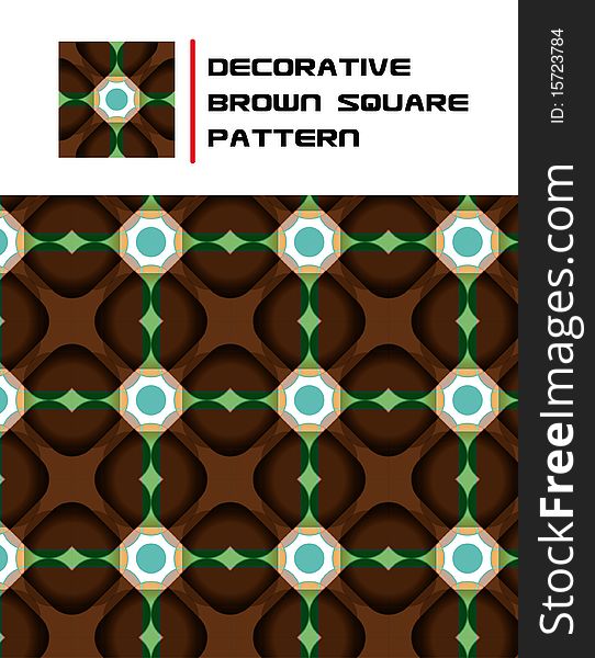 Decorative Brown Square Pattern