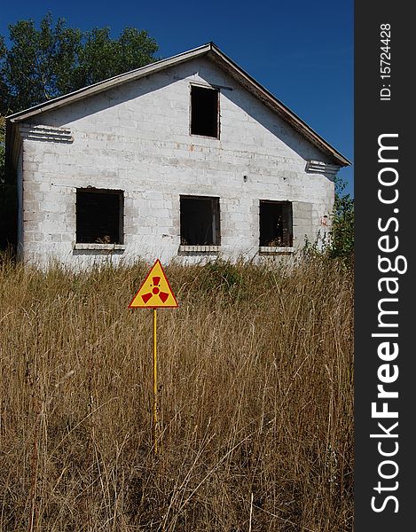 Lost city.Abandoned farm. Near Chernobyl area. Modern ruins. Ukraine. Kiev region