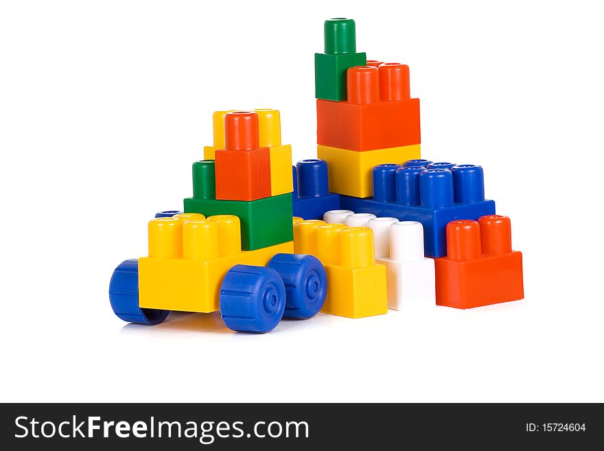 Assemble of colorful plastic bricks