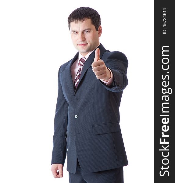 Businessman with thumbs-up