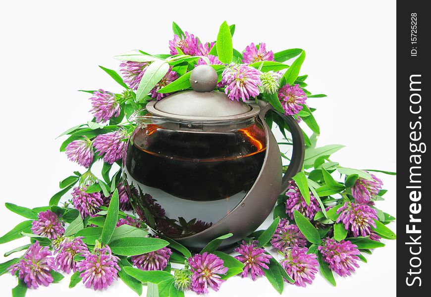 Floral Clover Tea In Teapot