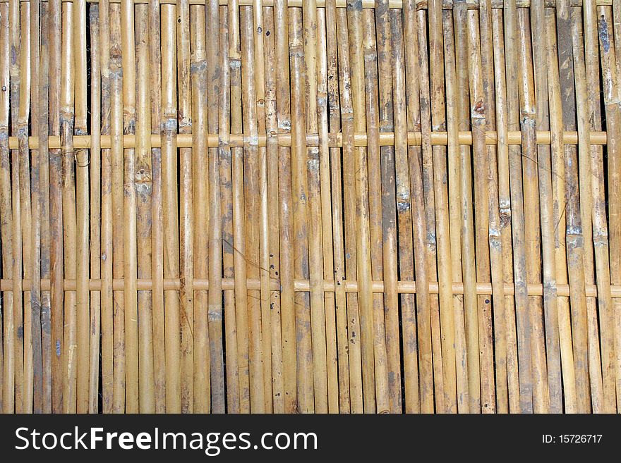 Bamboo wall in the old house