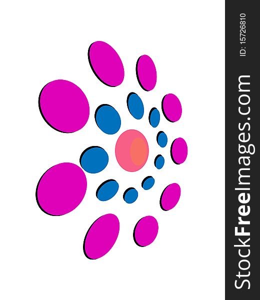 Abstract flower design pink and blue