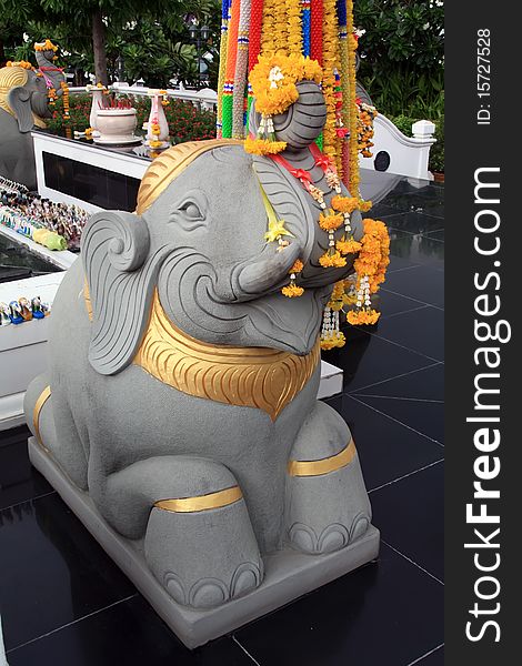 Elephant statue in the temple