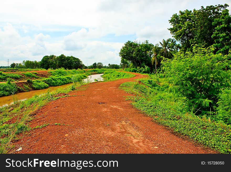 Way is laterite. All countryside is use this road to transportation. Way is laterite. All countryside is use this road to transportation.