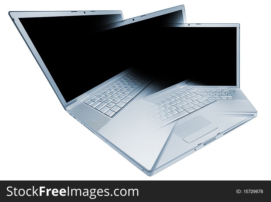 Modern and stylish laptop on a white background