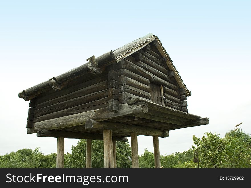 A traditional wooden Sami house