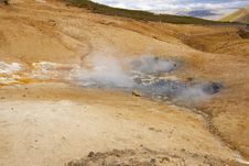 Geothermal Area In Iceland. Colorful Landscape. Stock Photos