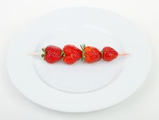 Plate With Strawberries Royalty Free Stock Images