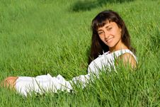 Smiling Girl On The Meadow Stock Images Smiling Girl On The Meadow Stock Images