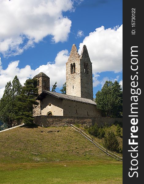 Old church in the meadows of Switzerland