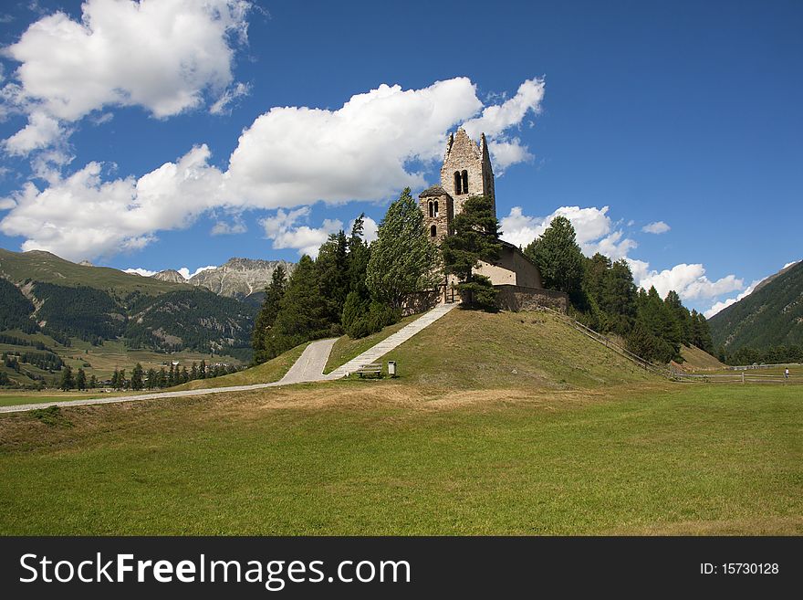 Old church in the meadows of Switzerland