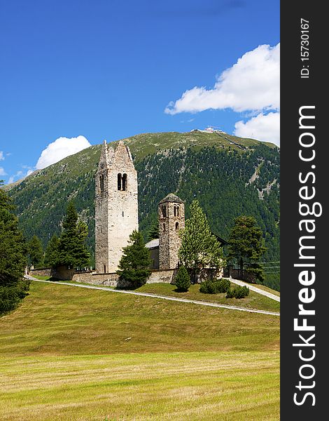 Old church in the meadows of Switzerland