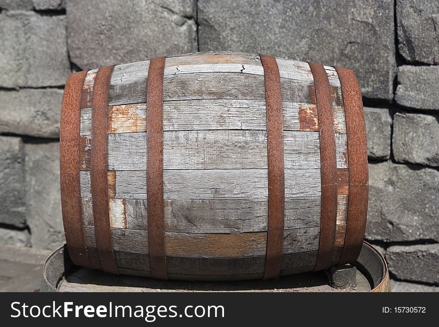 Small wooden barrel