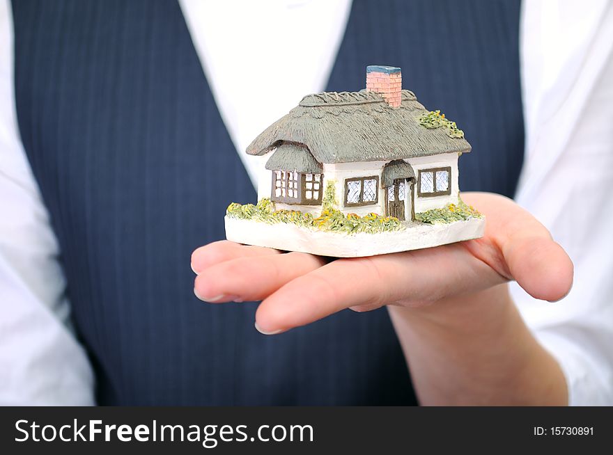 Little House In Womans Hand