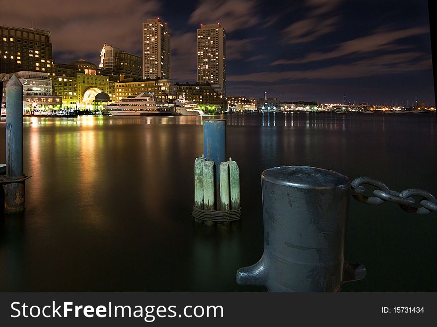 Boston Moorings At Night