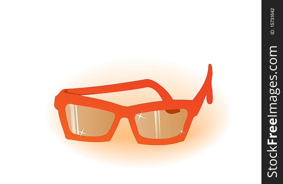 Vector illustration orange glasses on a white background
