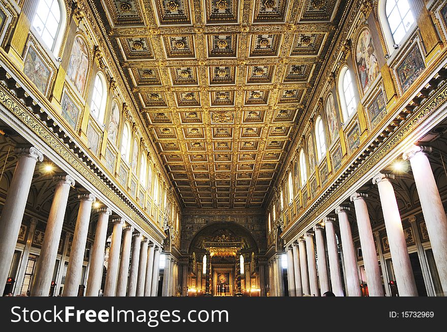 Splendid decoration in the hall of cathedral. Splendid decoration in the hall of cathedral