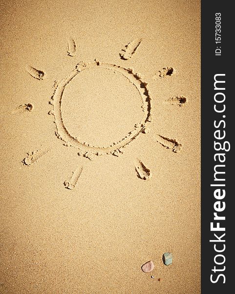 Sun Drawn On Sand