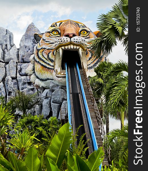 Tiger Model in Siam Park,Thailand